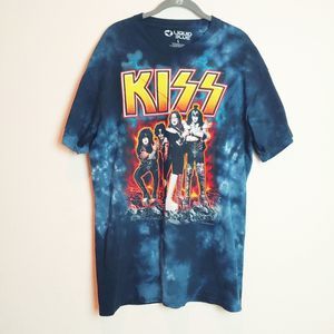 Liquid Blue Kiss Tie Dye T-Shirt Blue/Yellow/Red
